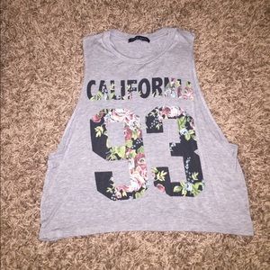Gray California girls tank top